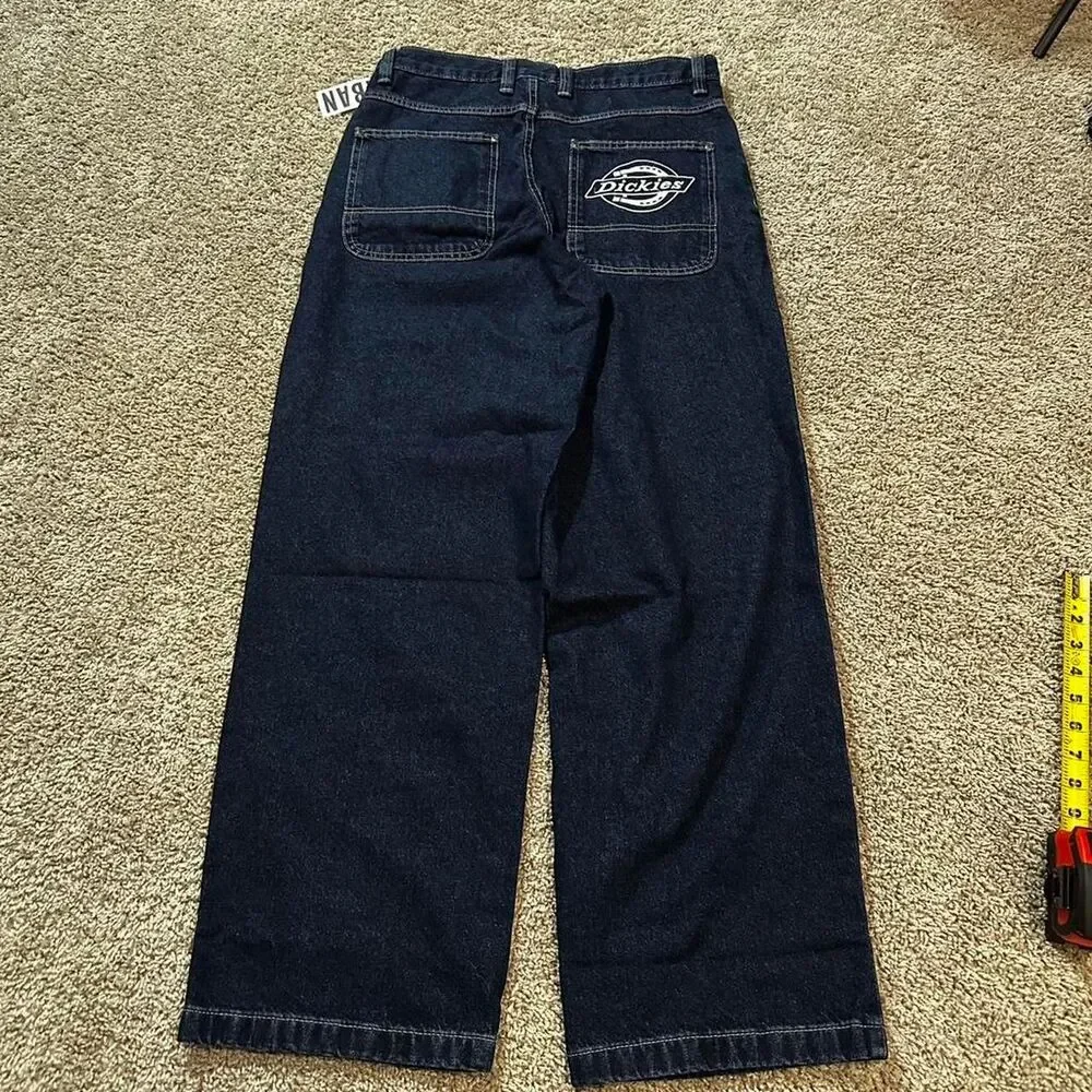 Dickies Men's Navy and Blue Jeans